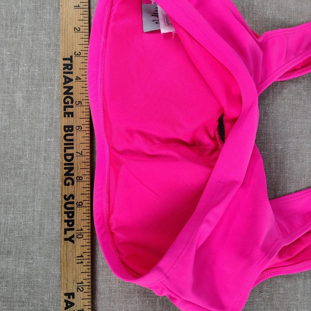 Forever 21 Womens 0X LA Gear Sports Bra Neon Pink Yellow Logo Retro Barbiecore